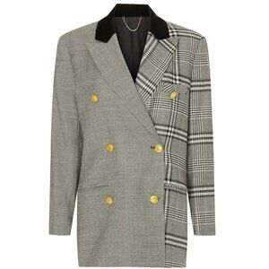 Ronny Kobo “Kiera” Oversized Wool Blazer – Plaid & Houndstooth Power Jacket